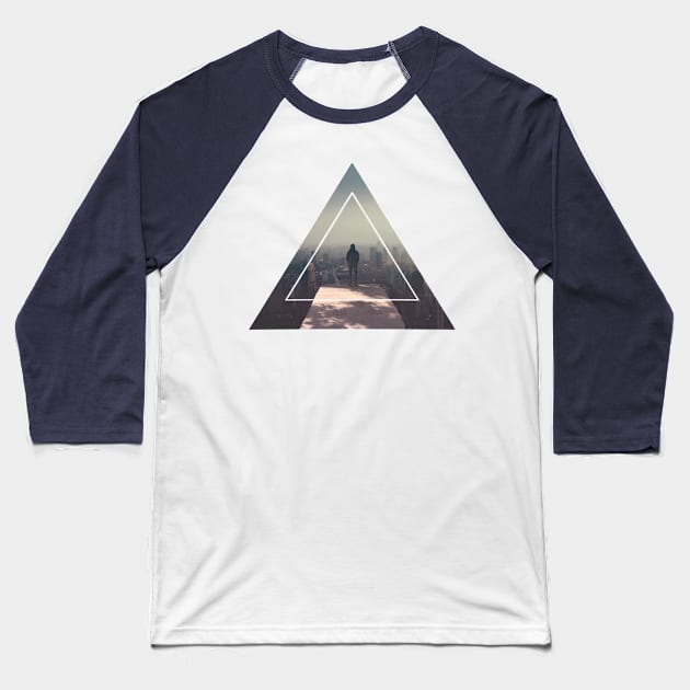 Just Breathe Geometric Modern Art Baseball T-Shirt by GeometricPhotos